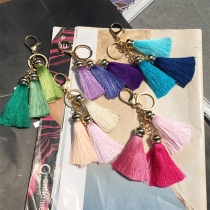 Fashion Colorful Tassel Pendant Keychain