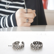 Punk Twisted Open-End Silver Ring