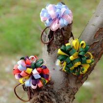 Sweet Puff Flowers Ribbon Hair Ties For Kids