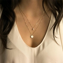 Elegant Pearl Pendant Double-layer Necklace