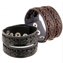 Punk Style Braided PU Leather Bracelet