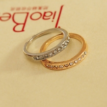 Fashion Gold/Silver-tone Rhinestone Ring