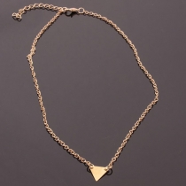 Fashion Gold-tone Triangle Pendant Necklace
