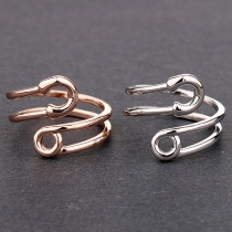 Chic Style Gold/Silver-tone Paper Clip Shaped Ring