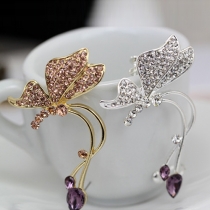 Fashion Rhinestone Butterfly Earrings
