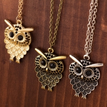 Retro Style Owl Pendant Necklace