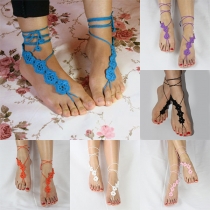 Fashion Style Flower Knitting Crocheted Anklets