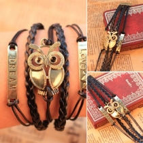 Fashion Style Multi-Layer Owl Crocheted Bracelet