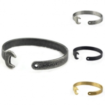 Retro Style Nostalgia Wrench-Shaped Open Wristband Bracelet