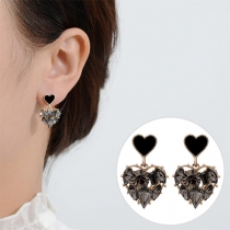 Fashion Style Rhinestone Round/Square Hollow Out Pendant Earrings