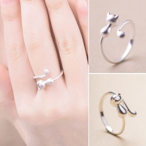 Cute Style Cat Shaped Open Ring
