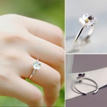 Fashion Silver-tone Cherry Blossom Ring