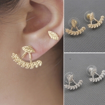 Fashion All-match Leaf-shaped Stud Earrings