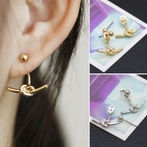 Fashion Gold/Silver-tone Knotted Stud Earrings