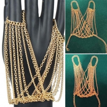 Fashion Style Multi-Layer Crossover Chain Finger Harness Bracelet
