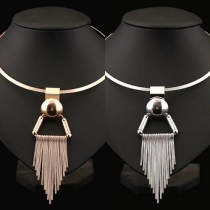 Retro Style Tassel Pendant Choker Necklace