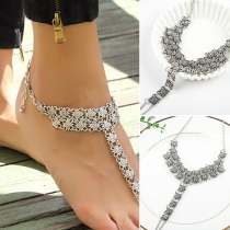 Retro Style Coins Hollow Out Anklet