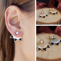 Retro Simple Sector Triangle Geometric Shaped Stud Earring