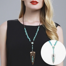 Retro Turquoise All-match Arrow Shaped Necklace