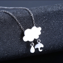 Fashion Umbrella Water-drop Shaped Pendant Necklace