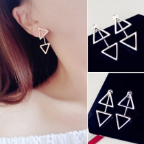 Fashion Triangle Shaped Front and Backear Stud Earring