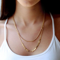 Fashion Double-layer Gold-tone Pendant Necklace