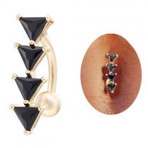 Fashion Punk Geometric Triangle Shaped Belly Button Ring