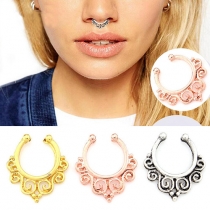Fashion Creative Geometric Shaped Puncture Nose Ring 