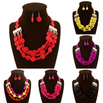 Fashion Colorful Beads Earring Necklace Set