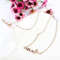 Sexy Fashion Simple Love Letters Waist Chain