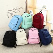 Fashion Solid Color Backpack School Bag