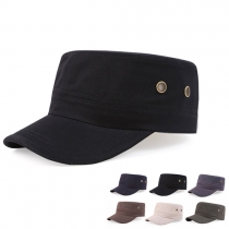 Fashion Solid Color Unisex Flat-top Army Cap