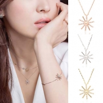 Fashion Snowflake Shaped Pendant Short Necklace
