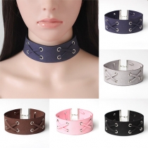 Fashion Solid Color Cross Flicking Choker Necklace
