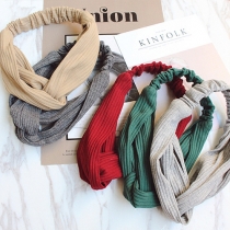 Fashion Solid Color Elastic Knitted Headband