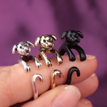 Cute Style Little Dog Shaped Opening Ring