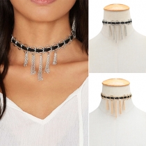 Fashion Gold/Silver-tone Tassel Necklace Choker