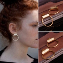 Fashion Simple Geometric Circle Shaped Stud Earring 