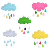 Cute Candy Color Cloud Raindrop Decorations