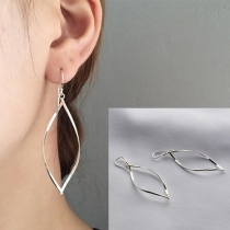 Fashion Silver-tone Hollow Out Leaf Shaped Earrings