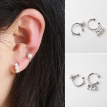 Chic Style Asymmetry Pearl Ear Clips