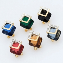 Fashion Rhinestone Colored Crystal Stud Earrings