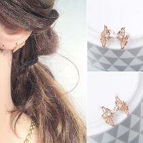 Fashion Rhinestone Butterfly Shaped Single Ear Clip Stud Earring