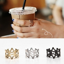 Fashion Hollow Out Pentagram Alloy Ring