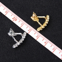 Fashion Gold/Silver-tone Leaf Shaped Stud Earrings