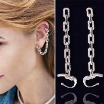 Fashion Geometric Chain Shaped Zircon Earring 