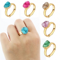 Fashion Colored Crystal Inlaid Alloy Ring