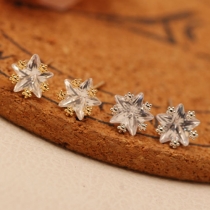 Fashion Rhinestone Inlaid Pentagram Shaped Stud Earrings