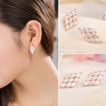 Fashion Delicate Geometric Rhombus Shaped Stud Earring