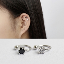 Fashion Simple Geometric Shaped Zircon Ear Clips Earring （Single）